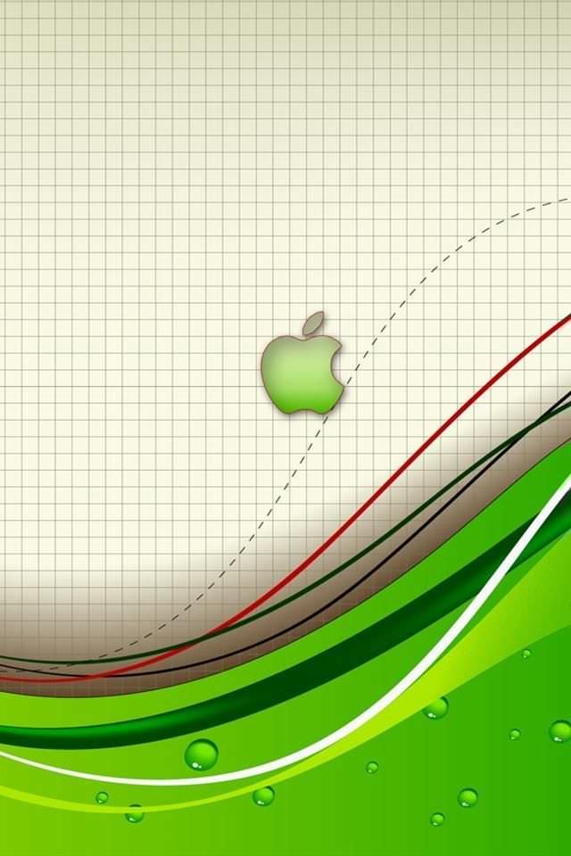 グリーンのモダンなアップルのスマホ壁紙 Iphone4s用 Wallpaperbox