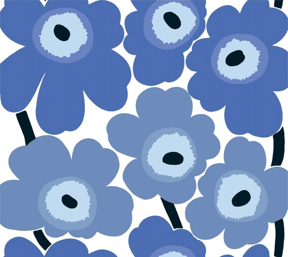 かわいい青い花 マリメッコ スマホ用壁紙 Android 960 854 Wallpaperbox
