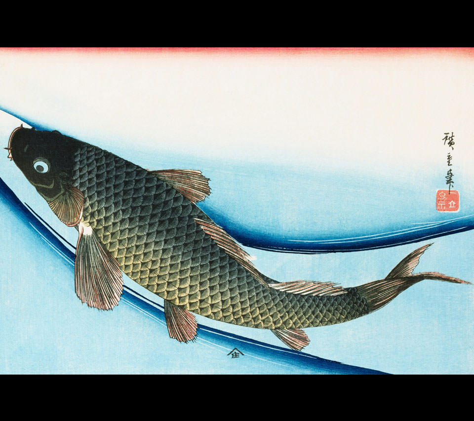鯉の日本画 Androidスマホ用壁紙 Wallpaperbox