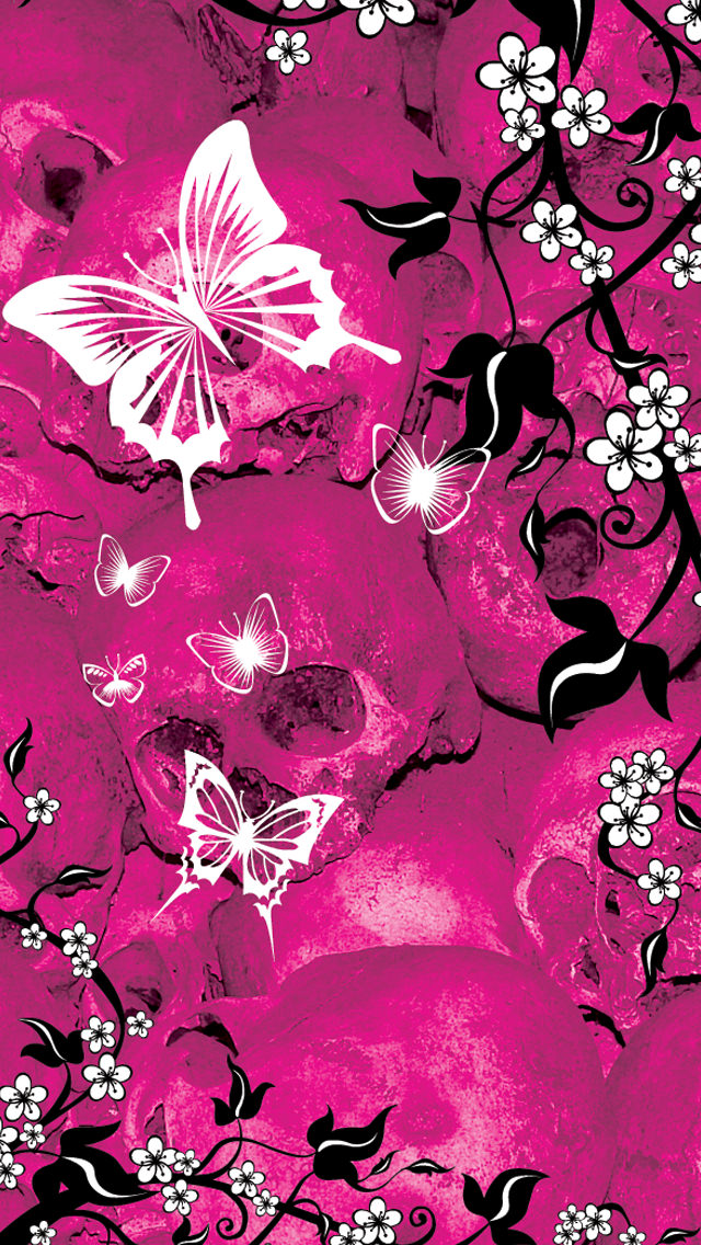 ピンクの蝶 Iphone5 スマホ用壁紙 Wallpaperbox