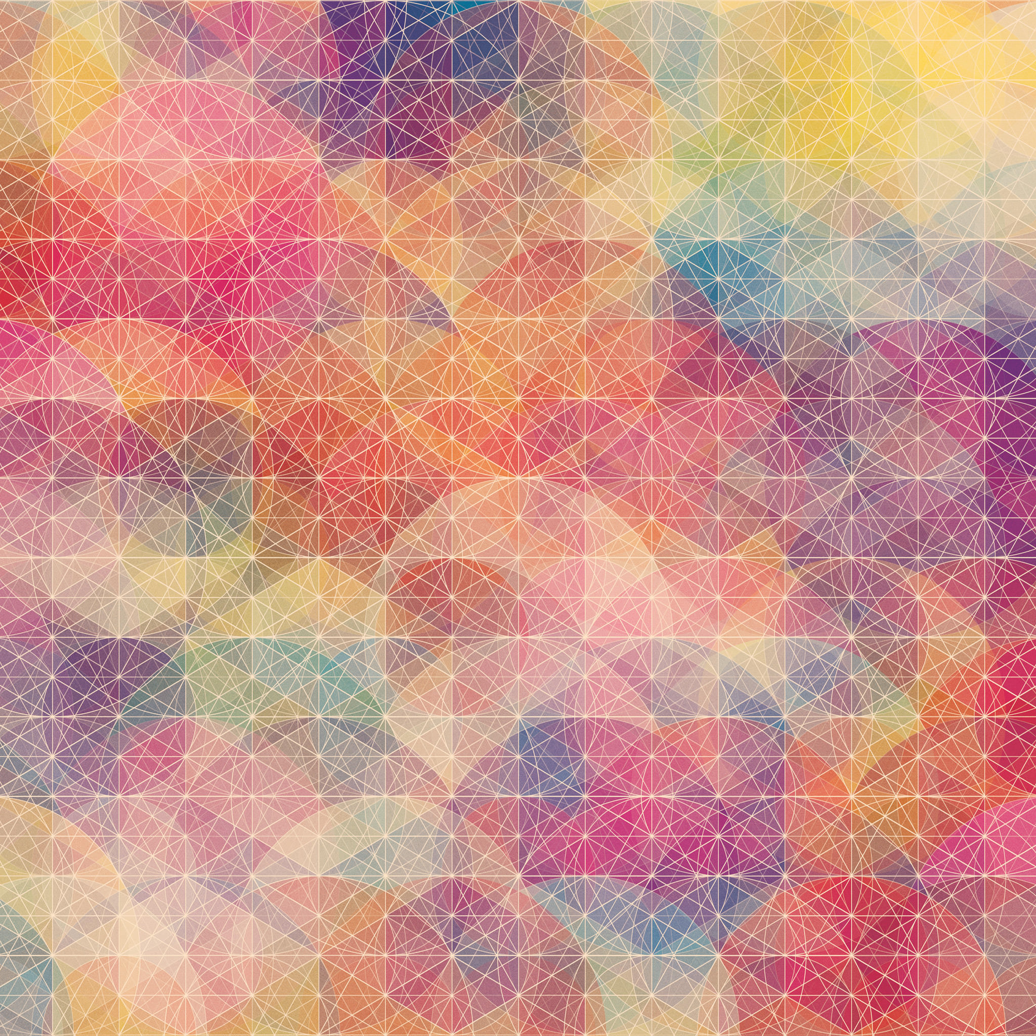 カラフルな幾何学模様の壁紙(iPad3用/2048×2048)