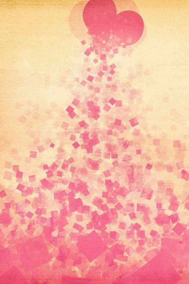 ピンクハートのスマホ用壁紙（iPhone4S用)
