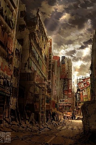 荒廃の街のスマホ用壁紙(iPhone用/320×480)