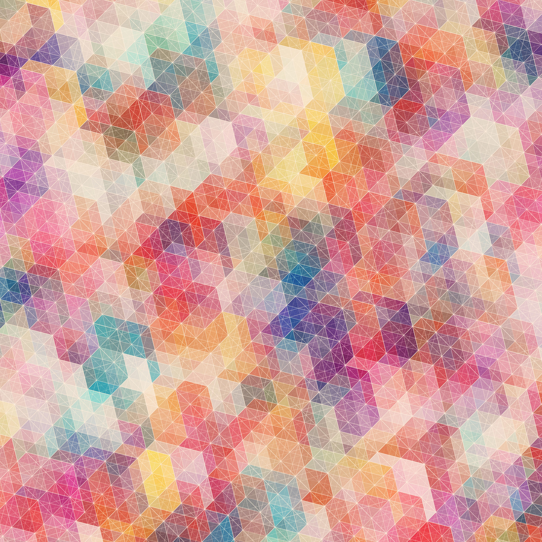 カラフルな幾何学模様の壁紙4(iPad3用/2048×2048)