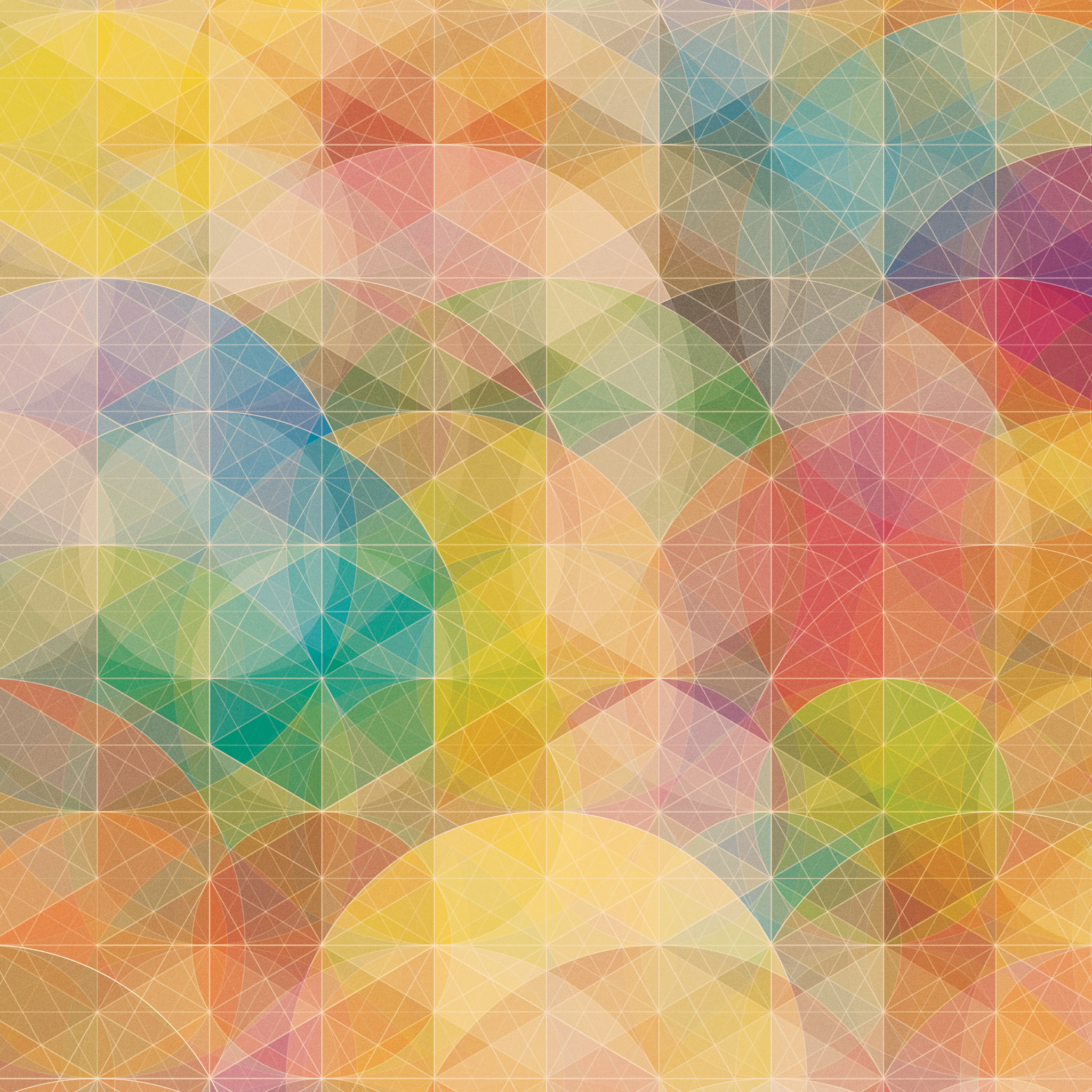 カラフルな幾何学模様の壁紙5(iPad3用/2048×2048)