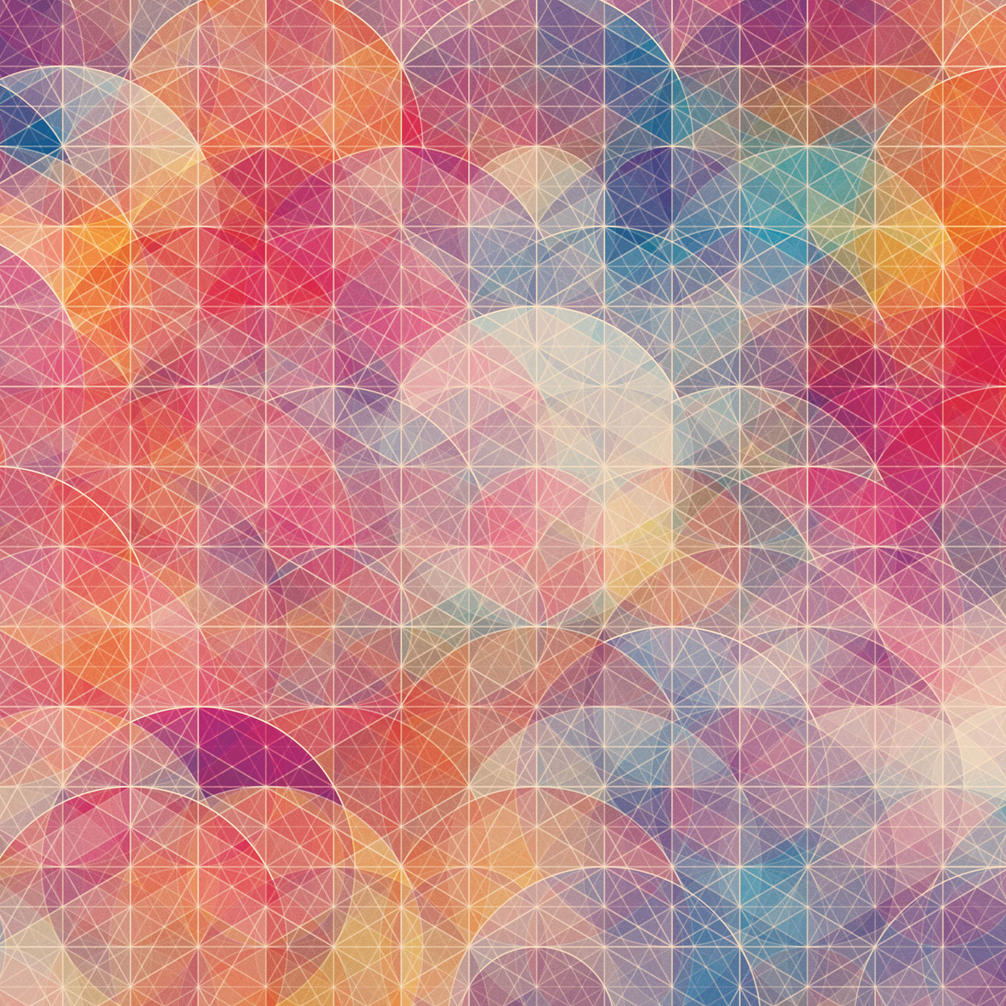 カラフルな幾何学模様の壁紙6(iPad3用/2048×2048)