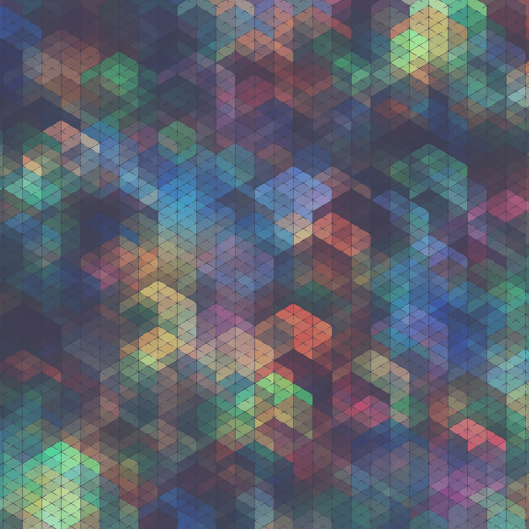 カラフルな幾何学模様の壁紙7(iPad3用/2048×2048)