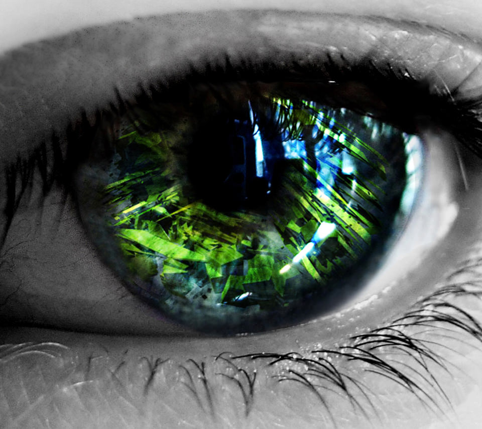 緑の瞳のスマホ用壁紙(Android用/960×854)