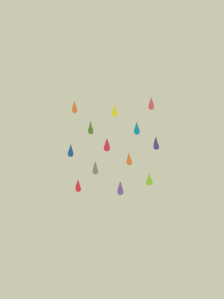 かわいいカラフル雨模様の壁紙(iPad用/768×1024)