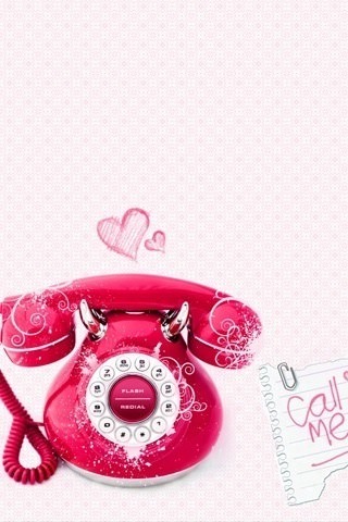 ピンクの電話のスマホ用壁紙(iPhone用/320×480)