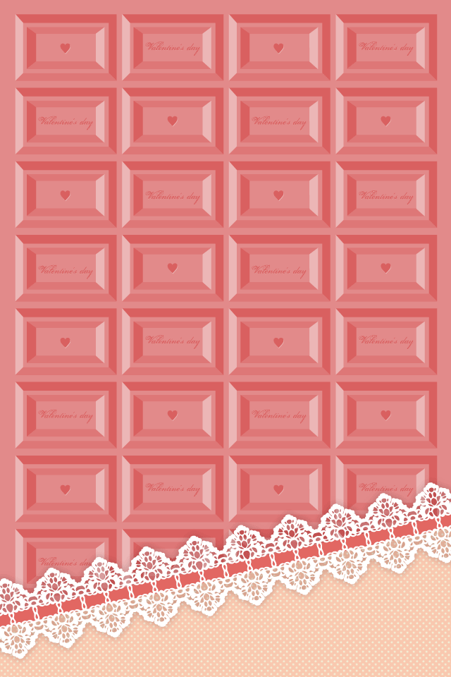 ピンクのチョコレート風のスマホ用壁紙(iPhone用/640×960)