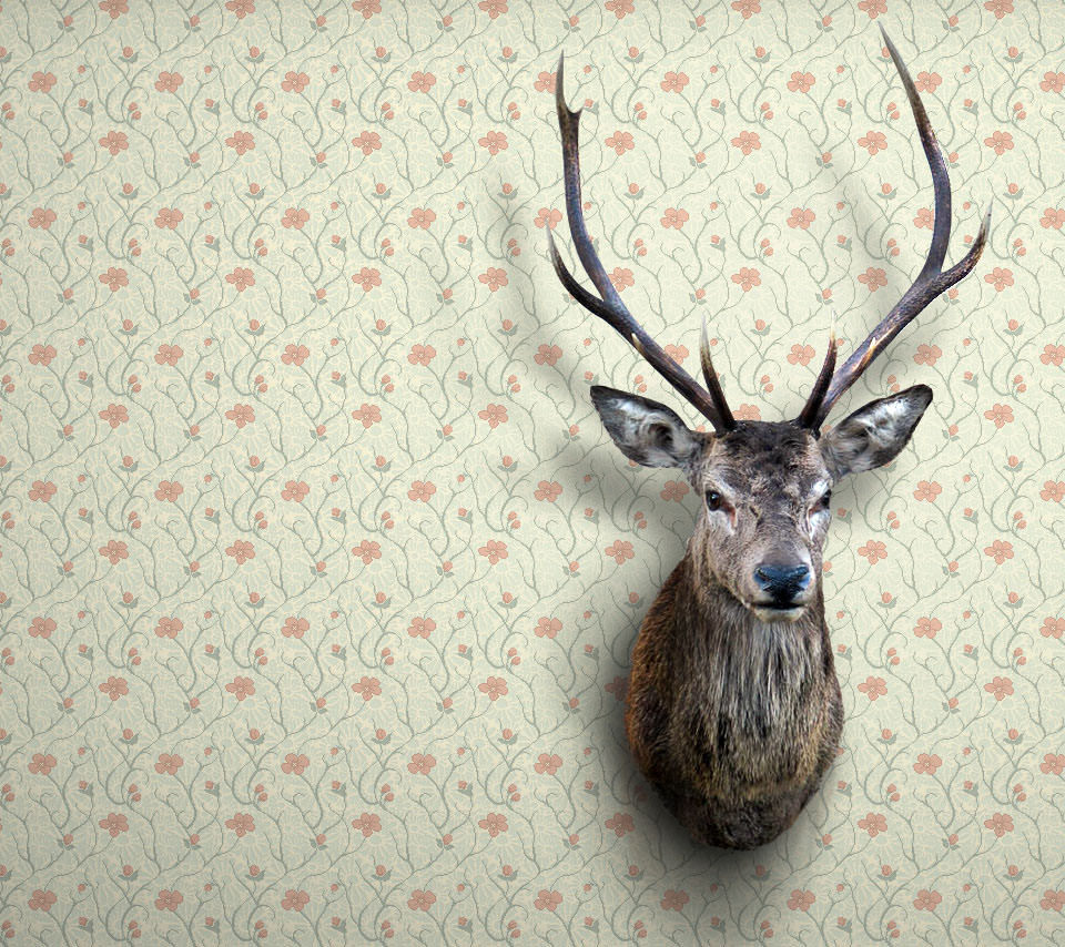 鹿の置物のスマホ用壁紙(Android用/960×854)