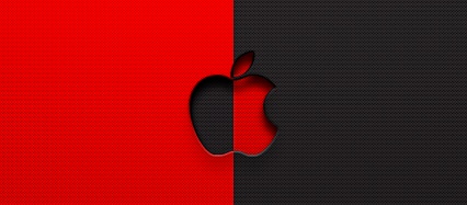 アップルロゴ 赤 黒 スマホ用壁紙 Iphone用 640 960 Wallpaperbox