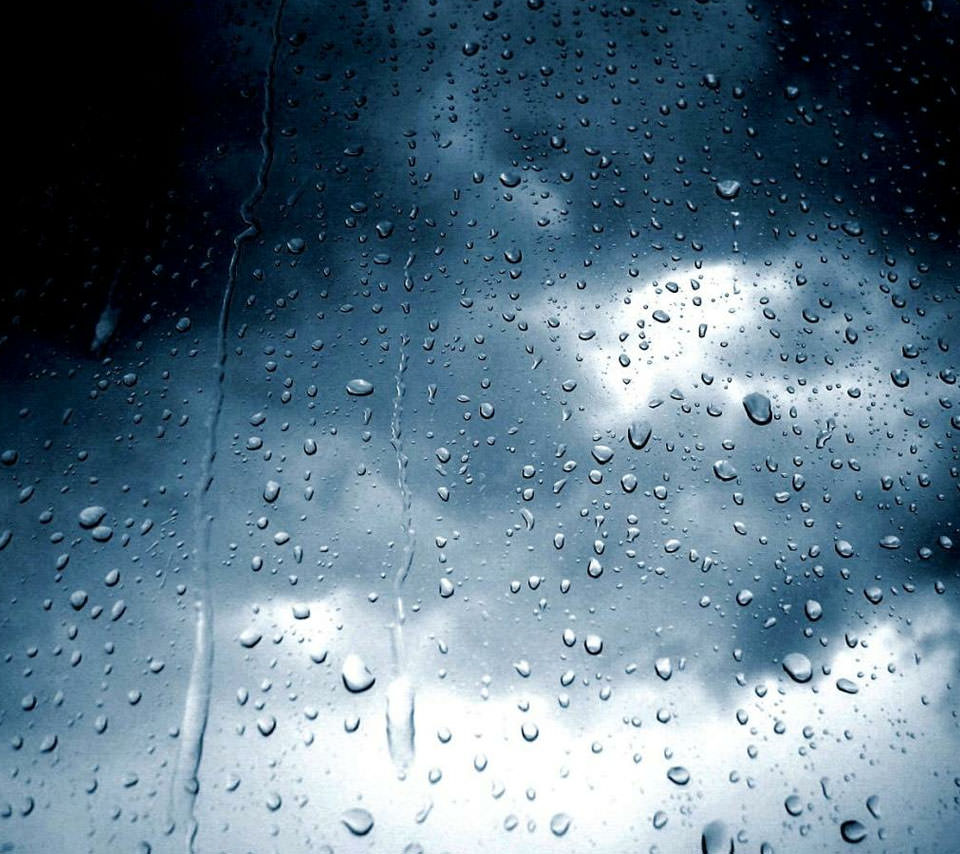 雨梅雨のガラス スマホ用壁紙(Android用/960×854)