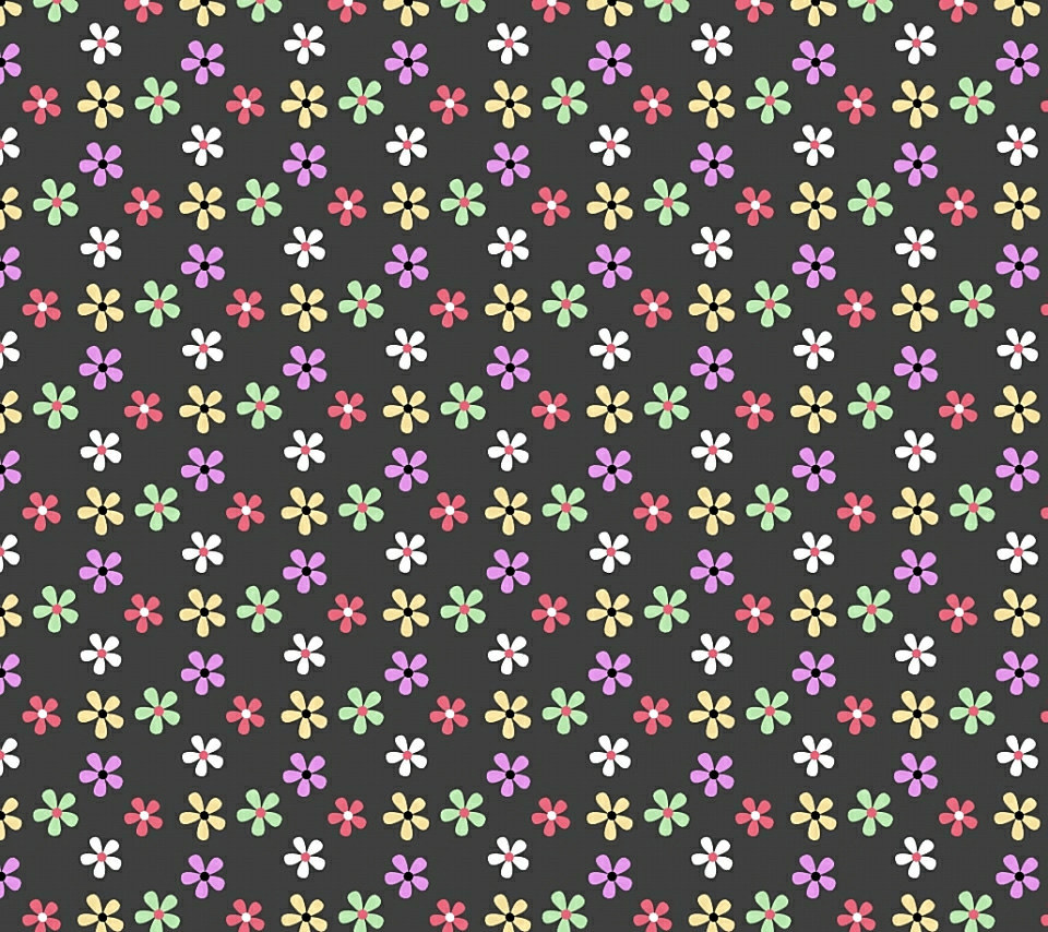 かわいい花柄のスマホ用壁紙(Android用/960×854)