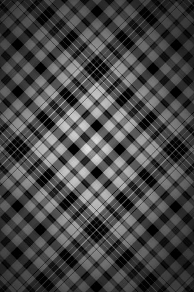 ギンガムチェック(黒/白) スマホ用壁紙(iPhone用/640×960)