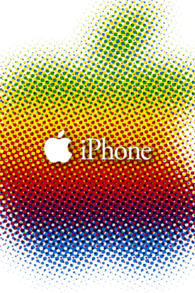 ドット状のアップルロゴ スマホ用壁紙(iPhone用/640×960)