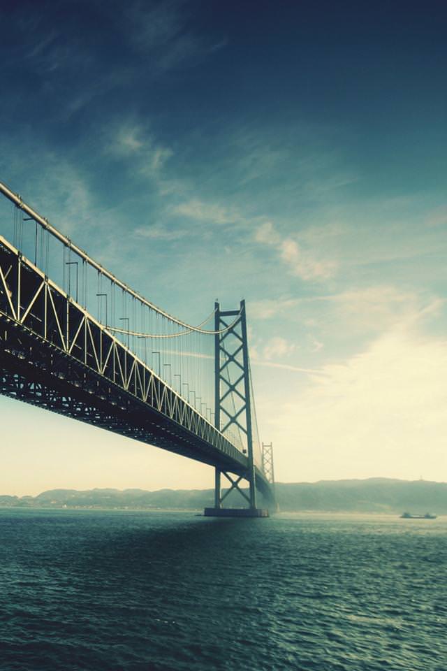 海を架ける橋 スマホ用壁紙(iPhone用/640×960)