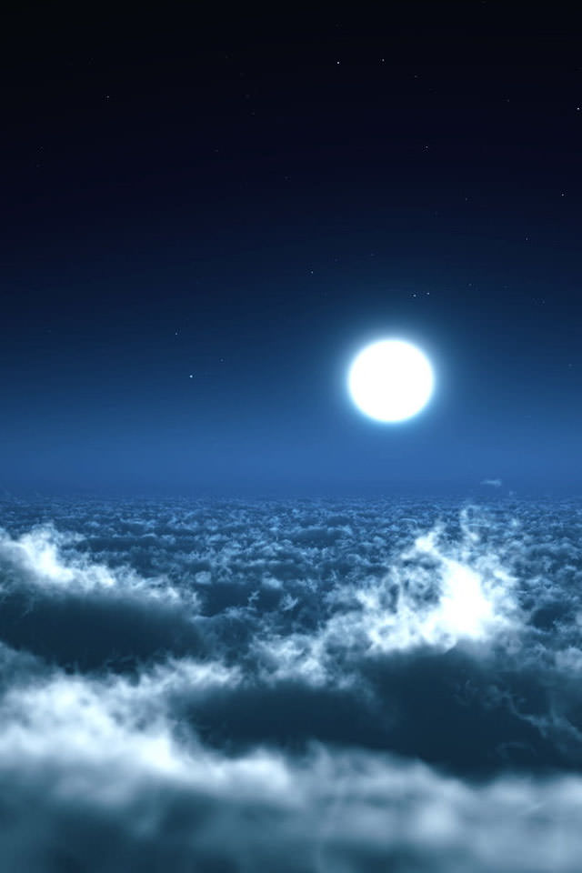 満月の夜 スマホ用壁紙(iPhone用/640×960)