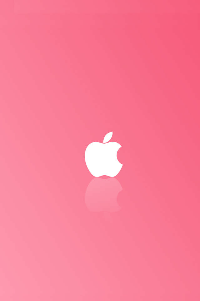ピンクなアップルロゴ スマホ用壁紙(iPhone用/640×960)