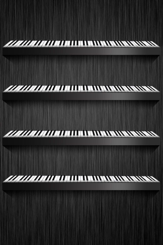お洒落なピアノの鍵盤 スマホ用壁紙(iPhone用/640×960)