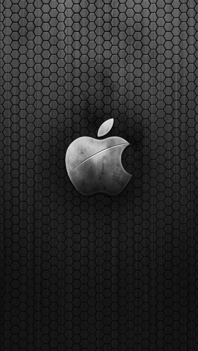 黒のアップルロゴ iPhone5 スマホ用壁紙