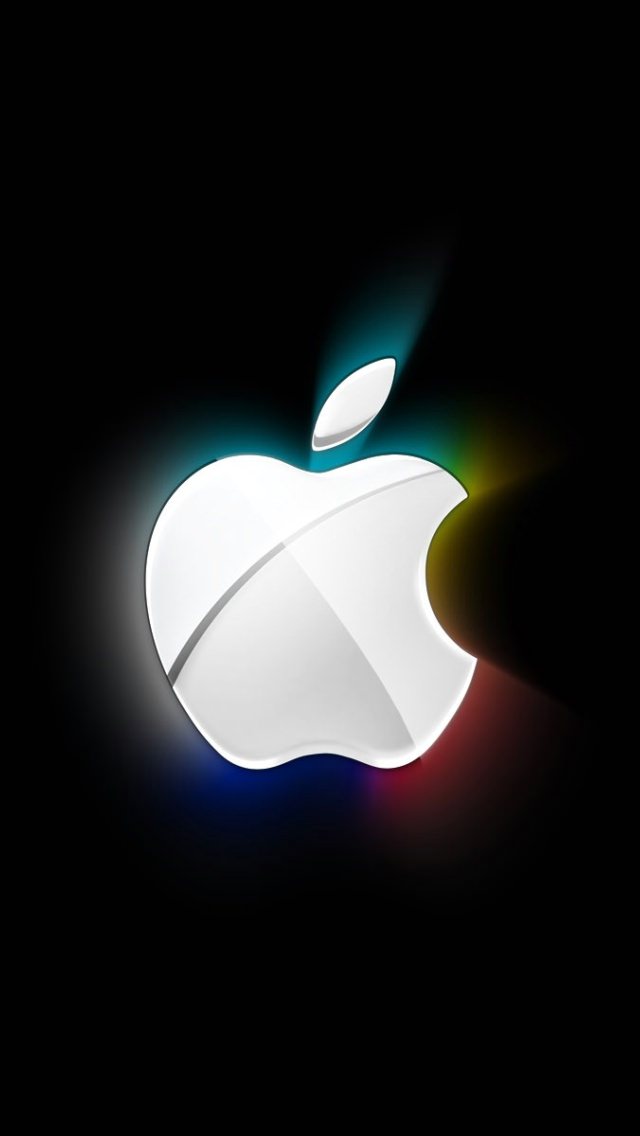 光彩アップルロゴ iPhone5 スマホ用壁紙