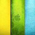 3色カラーのアップルロゴ iPhone5 スマホ用壁紙