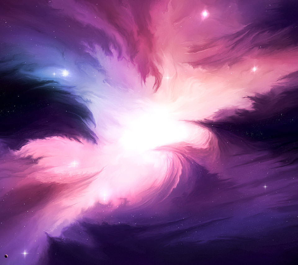 紫の銀河 Androidスマホ用壁紙