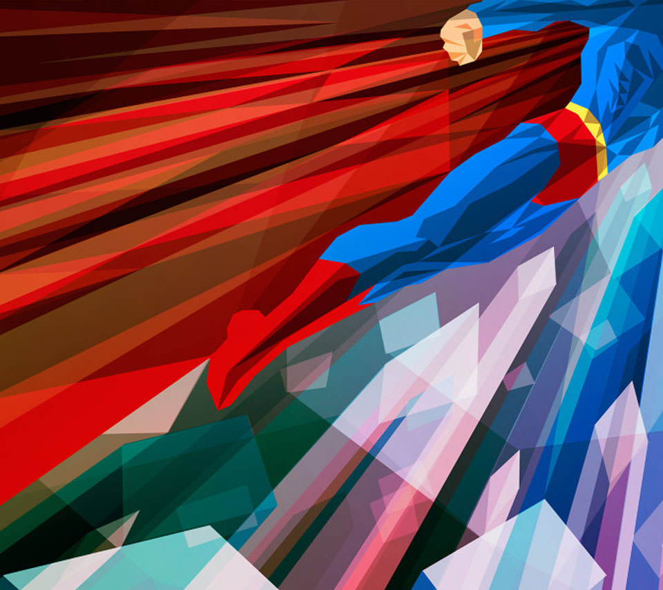 ポリゴン風のスーパーマン Androidスマホ用壁紙