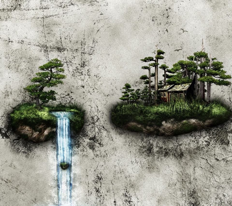 盆栽の滝 Androidスマホ壁紙