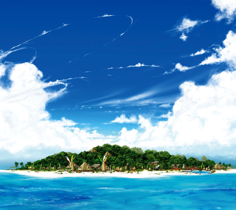 Beautiful Ocean Island Androidスマホ壁紙