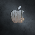 水滴のあるアップルロゴ iPhone5 スマホ用壁紙