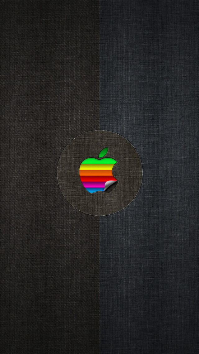 ビンテージ風のアップルロゴ iPhone5 スマホ用壁紙