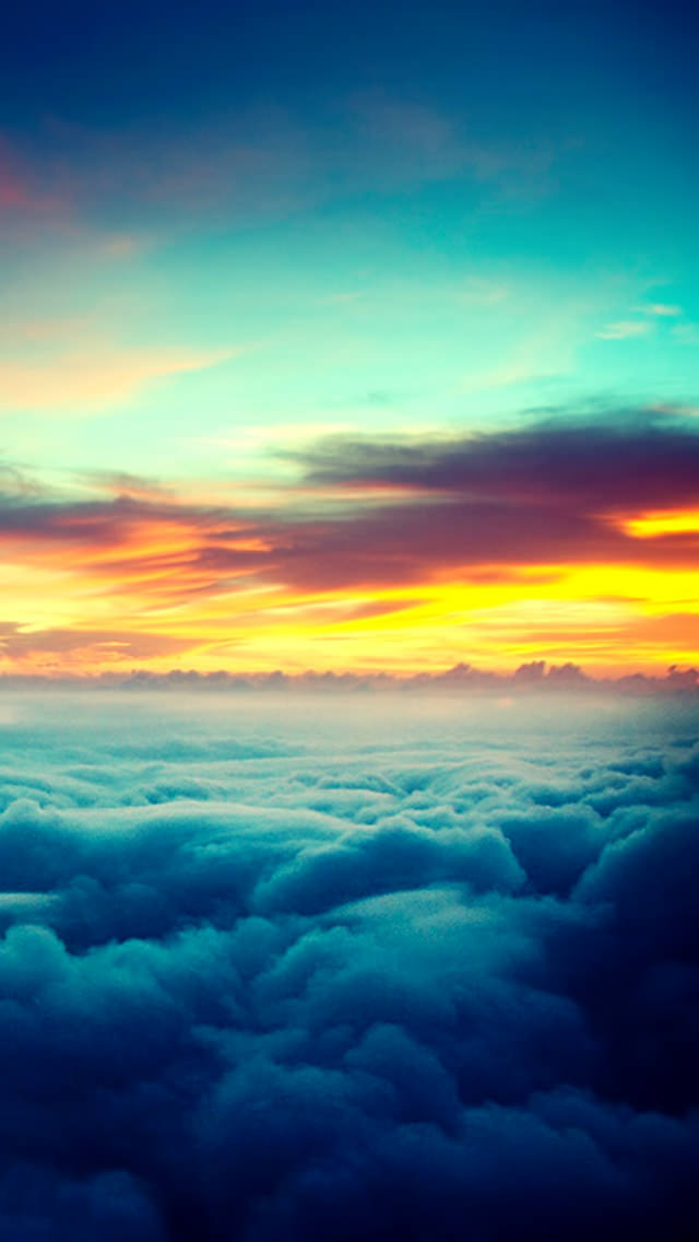 早朝の雲海 iPhone5 スマホ用壁紙