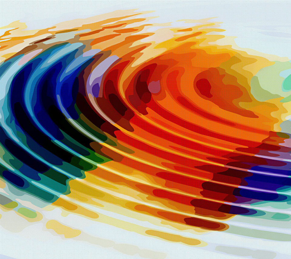虹色の波紋 Androidスマホ壁紙