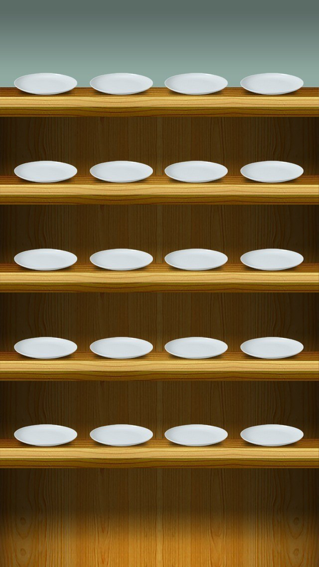 綺麗なお皿の棚 iPhone5 スマホ用壁紙