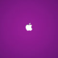 シンプルな紫アップルロゴ iPhone5 スマホ用壁紙