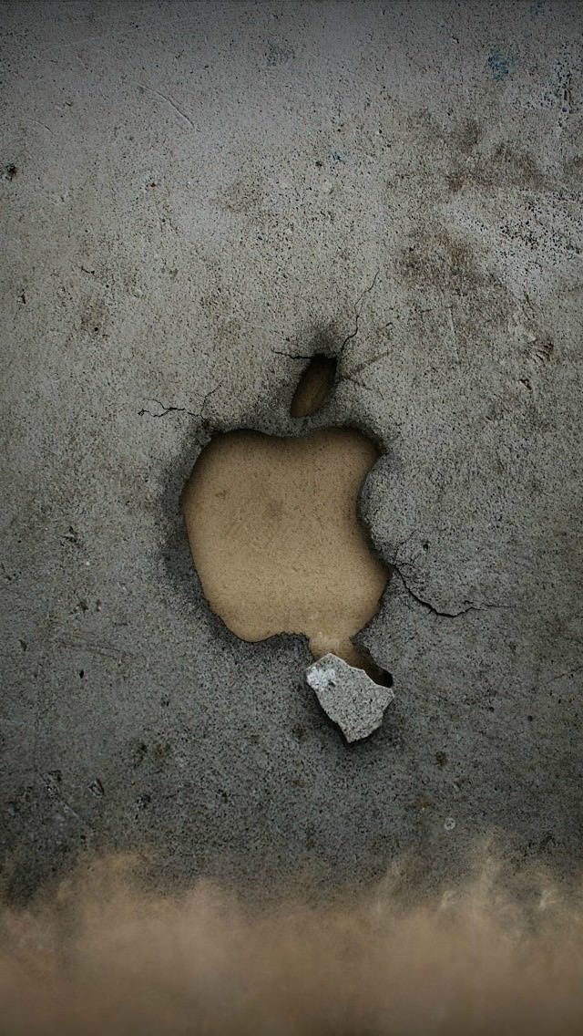 朽ち落ちるAppleロゴ iPhone5 スマホ用壁紙