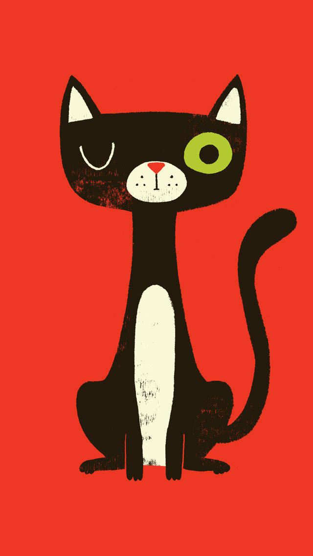 黒猫の肖像 iPhone5 スマホ用壁紙
