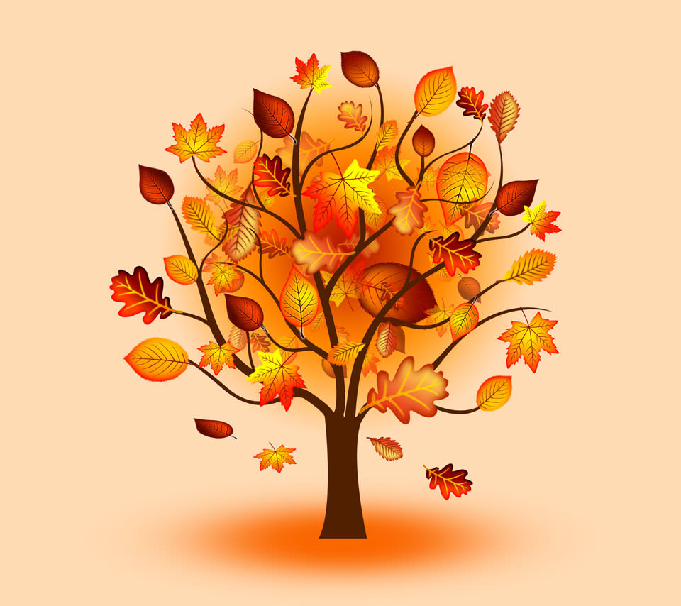 秋の樹木 スマホ壁紙