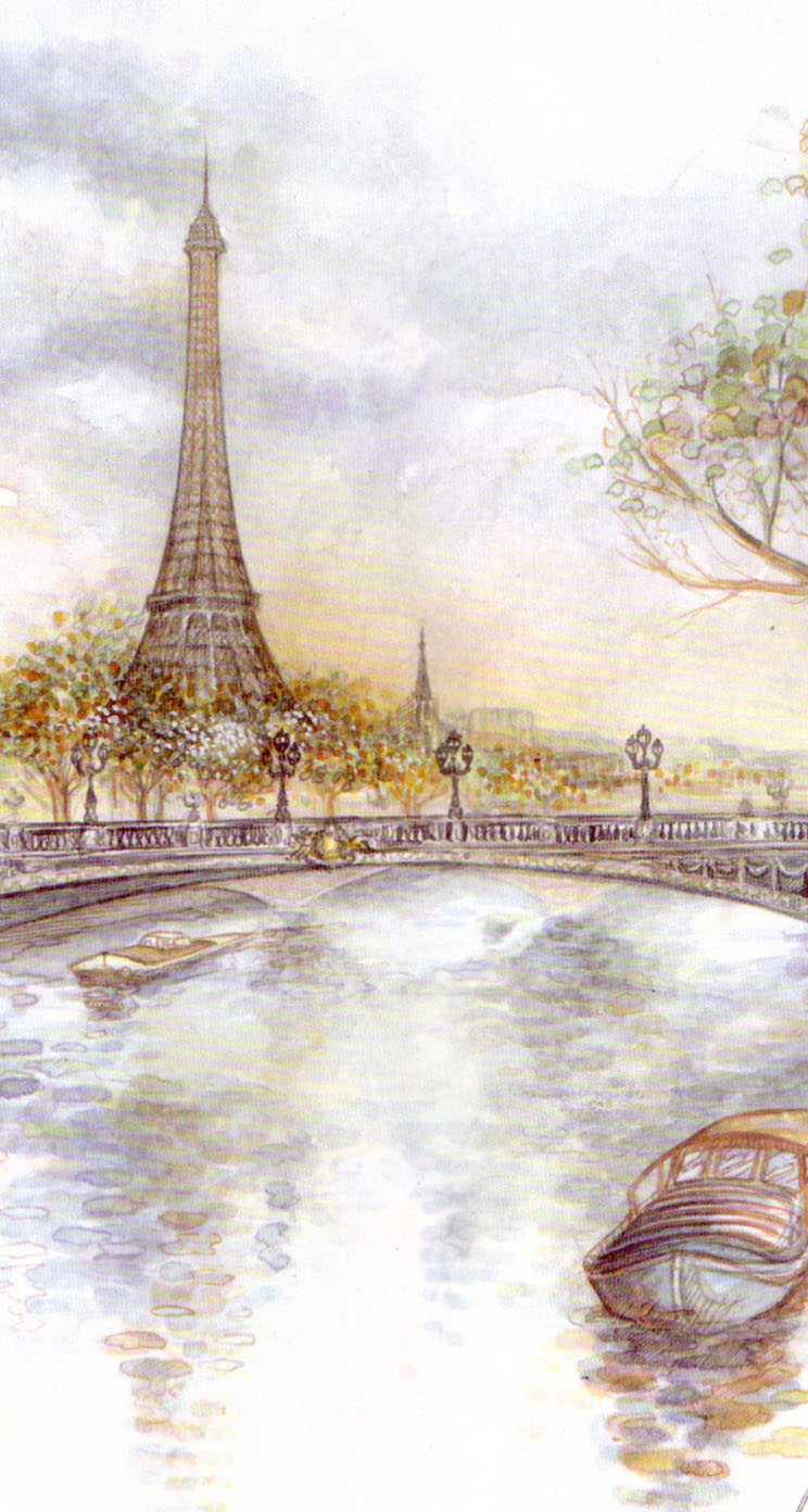 パリの絵葉書 iPhone5 スマホ用壁紙