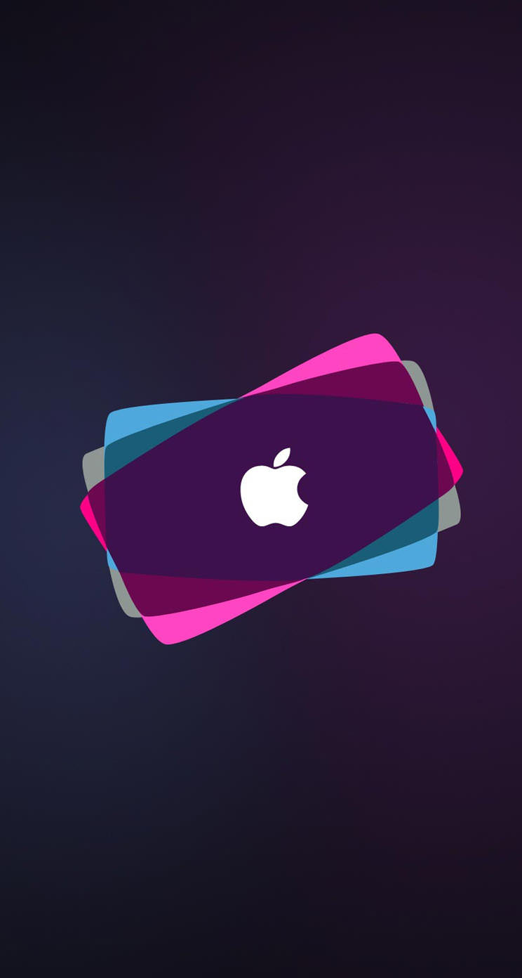 Purple Apple Logo iPhone5 スマホ用壁紙