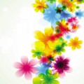 カラフルな花柄 Android壁紙
