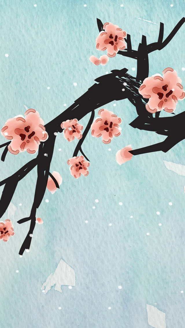 梅の花のイラスト Iphone5 スマホ用壁紙 Wallpaperbox