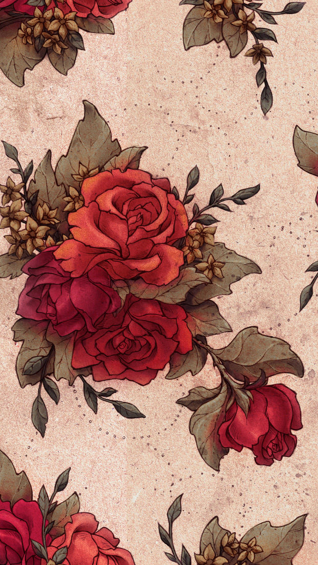 赤い薔薇のイラスト Iphone5 スマホ用壁紙 Wallpaperbox