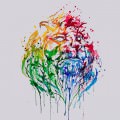 水彩で描かれたライオン iPhone5 スマホ用壁紙