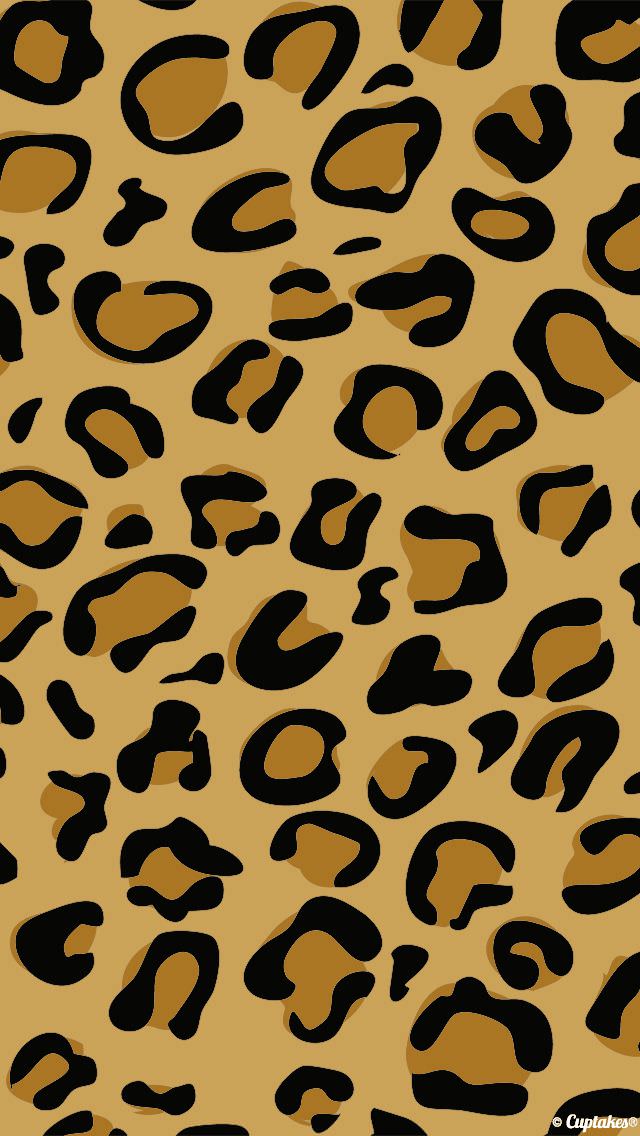 イラストの豹柄パターン iPhone壁紙