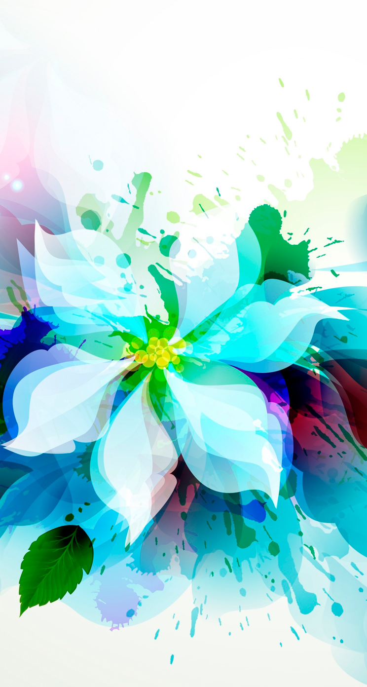 綺麗な花のイラスト iPhone5 スマホ壁紙