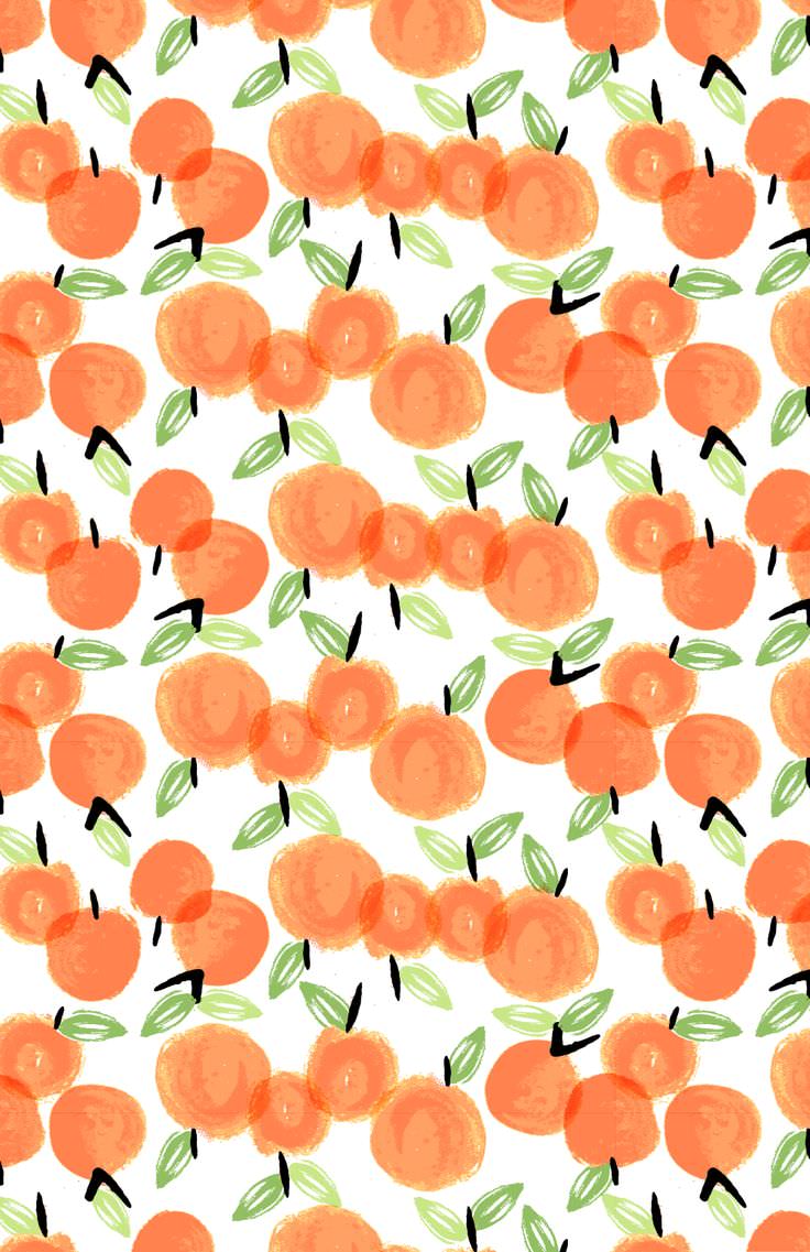 かわいいオレンジのiPhone5 壁紙